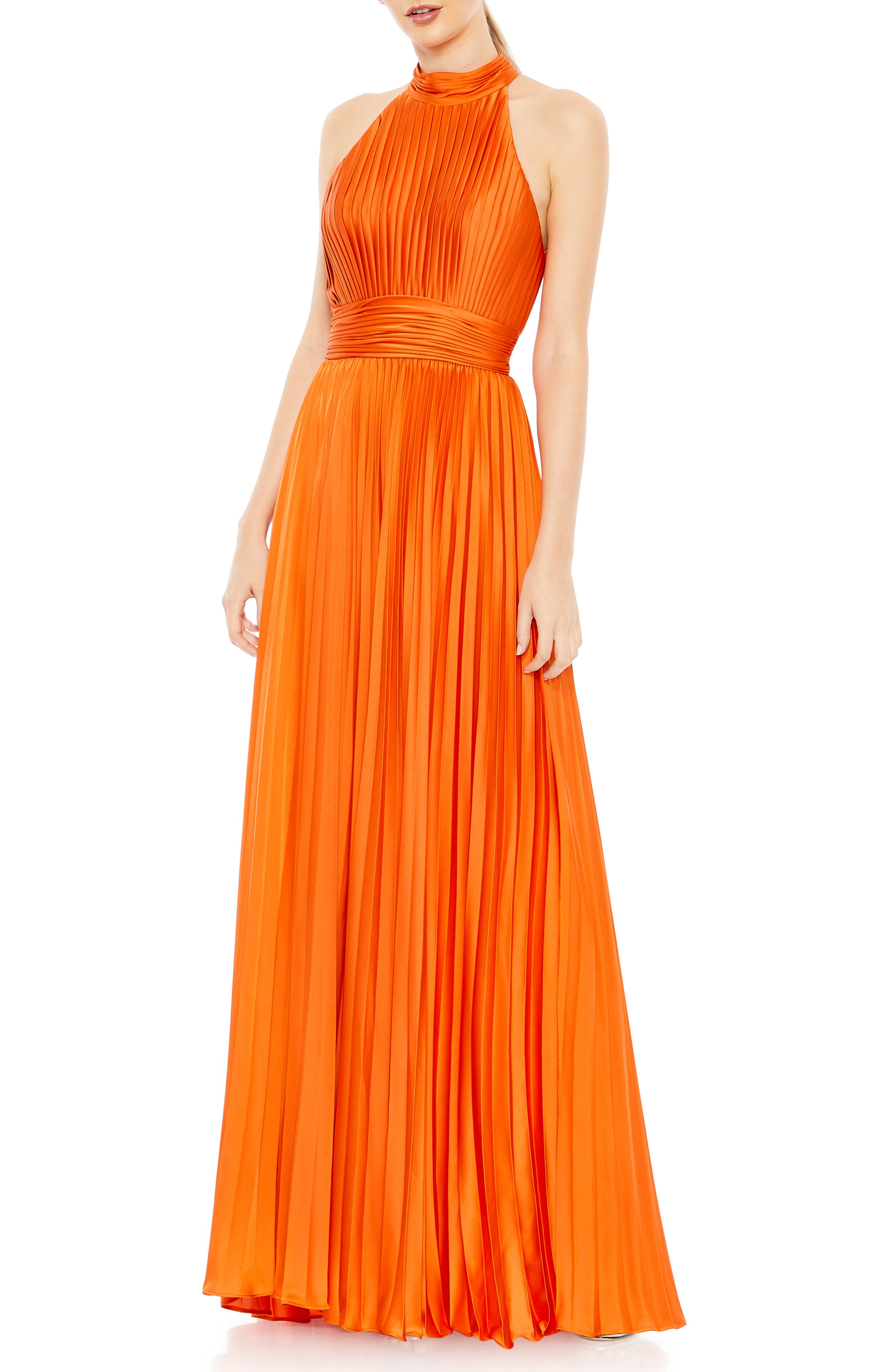 formal burnt orange dress